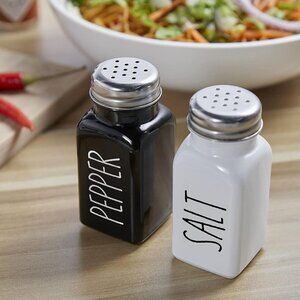 New Salt & Pepper Shakers Set, Cute Glass Spice Shaker with Stainless Steel Lid